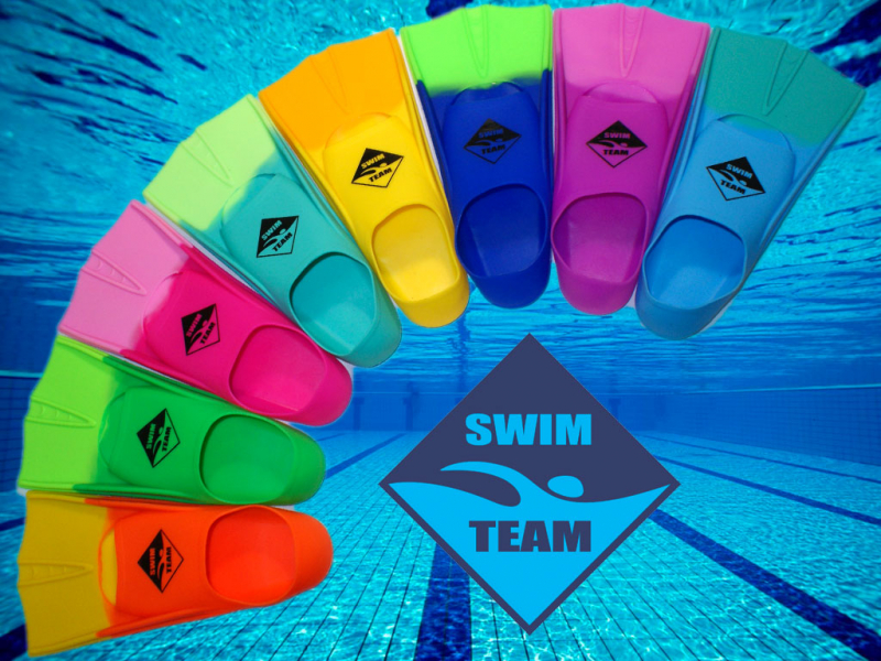 Ласты для бассейна размер 27-29 SWIM TEAM ТЕ-2737-3 (голубой)