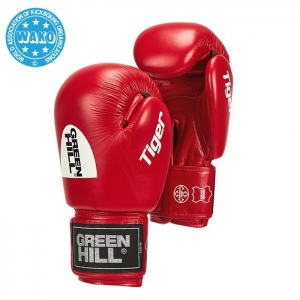 Боксерские перчатки TIGER WAKO Approved красные Green Hill BGT-2010w 10oz