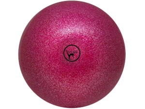 Мяч для художественной гимнастики GO DO. Диаметр 15 см. Цвет розовый с глиттером. Производство Россия