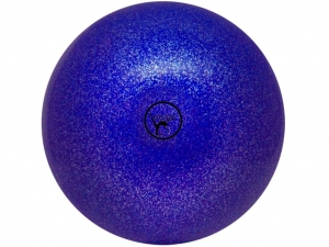 Мяч для художественной гимнастики GO DO. Диаметр 15 см. Цвет синий с глиттером. Производство Россия
