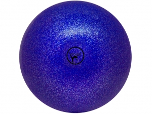 Мяч для художественной гимнастики GO DO. Диаметр 19 см. Цвет синий с глиттером