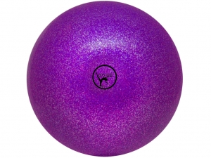 Мяч для художественной гимнастики GO DO 19 см фиолетовый с блестками