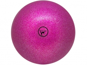 Мяч для художественной гимнастики GO DO. Диаметр 19 см. Цвет розовый с глиттером