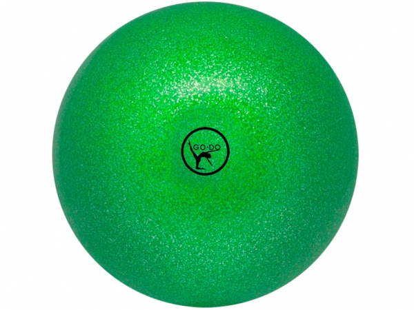 Мяч для художественной гимнастики GO DO 19 см зеленый с блестками