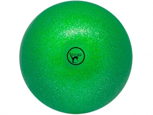 Мяч для художественной гимнастики GO DO. Диаметр 19 см. Цвет зелёный с глиттером