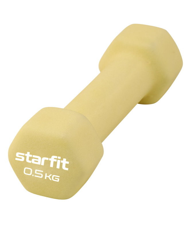 Гантель неопреновая DB-201 0,5 кг, желтый пастельный, Starfit