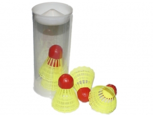 Волан пластиковый c резиновой головкой. В тубе 5 шт Small-12 (Жёлтый)