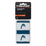 Напульсники HEAD 2.5" stripped, 285865-TEWH, ширина 7см, 90% нейлон, 10% эластан, пара, бирюзово-бел