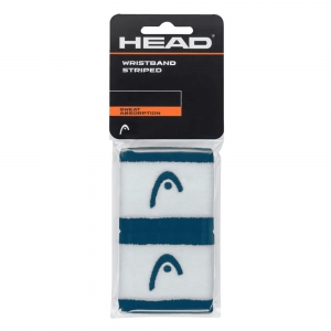 Напульсники HEAD 2.5" stripped, 285865-TEWH, ширина 7см, 90% нейлон, 10% эластан, пара, бирюзово-бел