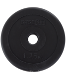 Диск пластиковый BB-203 1,25 кг, d=26 мм, черный, BASEFIT