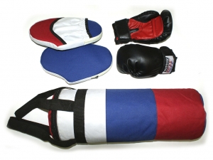 Набор боксёрский детский (груша цилиндрическая, перчатки, 2 лапы) (5)