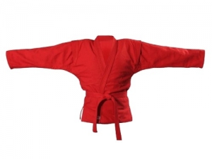 Куртка для самбо. Цвет красный.Размер 28.Состав 100% хлопок, плотность 550гр./кв.м