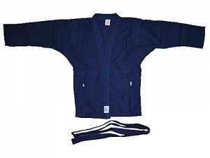 Куртка для самбо. Цвет синий. Размер 28. Состав 100% хлопок, плотность 550гр./кв.м