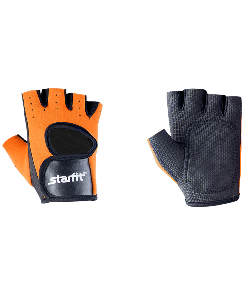 Перчатки для фитнеса SU-107, оранжевый/черный, Starfit