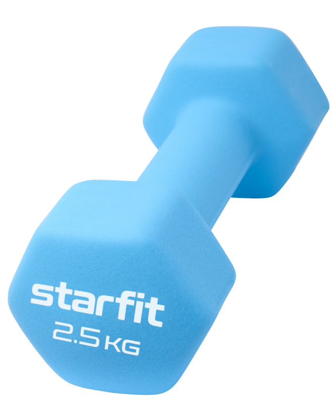 Гантель неопреновая DB-201 2,5 кг, синий пастель, Starfit