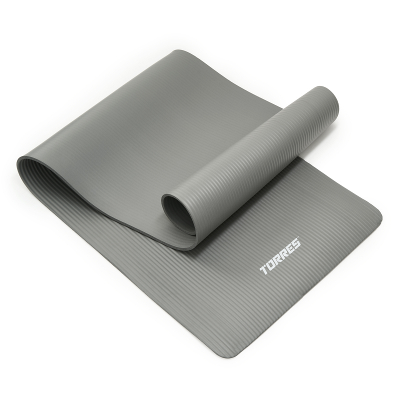 Коврик для йоги TORRES SOFT, YL10108, NBR(синт.каучук), толщина 0.8 см, серый