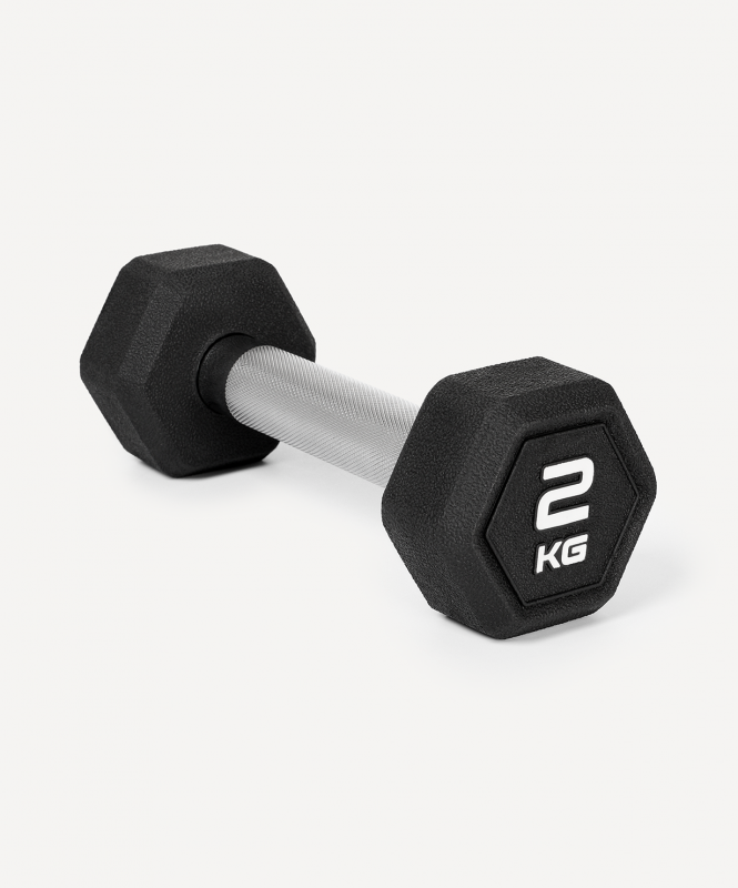 Гантель гексагональная DB-301PRO 2 кг, обрезиненная, черный, Starfit ЦБ-00003796