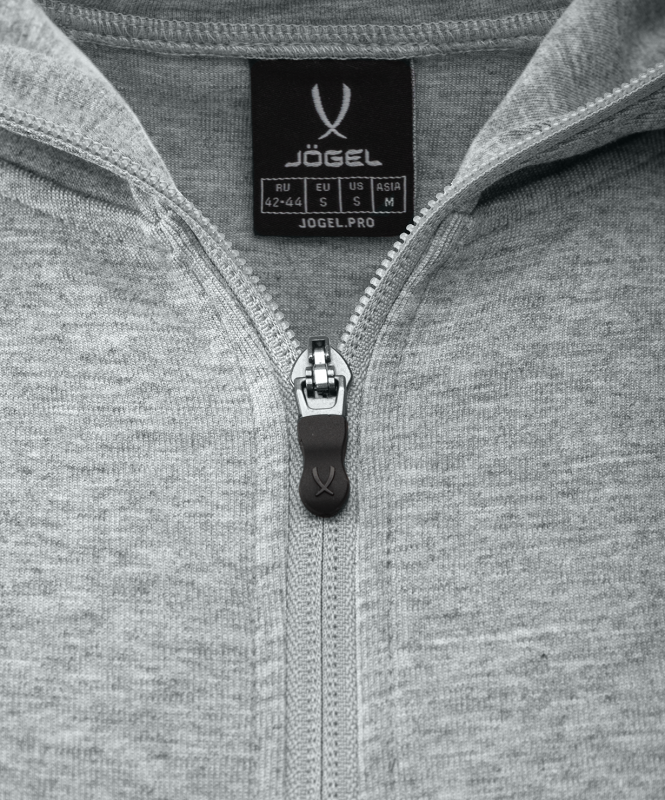 Худи на молнии женское ESSENTIAL Athlete Hooded FZ Jacket W, серый, размер M, Jögel ЦБ-00002983