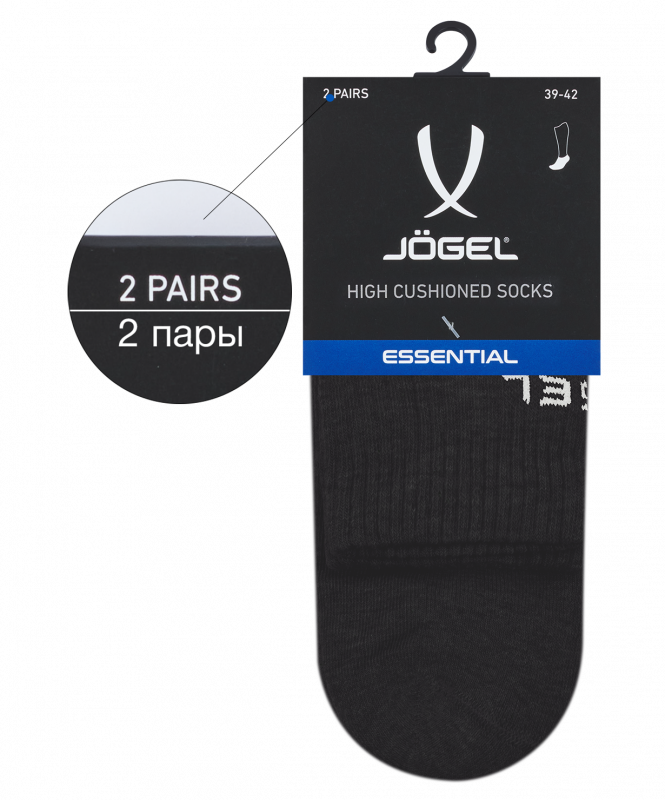 Носки высокие ESSENTIAL High Cushioned Socks, черный, размер 43-45, Jögel УТ-00020745