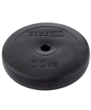 Диск пластиковый BB-203 d=26 мм, черный, 10 кг, BASEFIT УТ-00019756