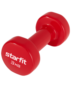 Гантель виниловая Core DB-101, 3 кг,  красный, Starfit