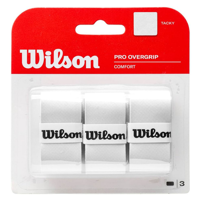 Овергрип Wilson Pro Overgrip, WRZ4014WH, 0.5 мм, размер 2.5см × 120см, 3 шт, белый