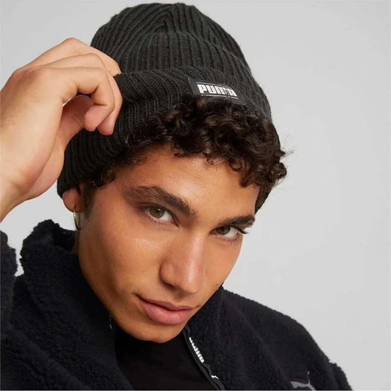 Шапка спортивная PUMA Classic Cuff Beanie, 02482601, черный