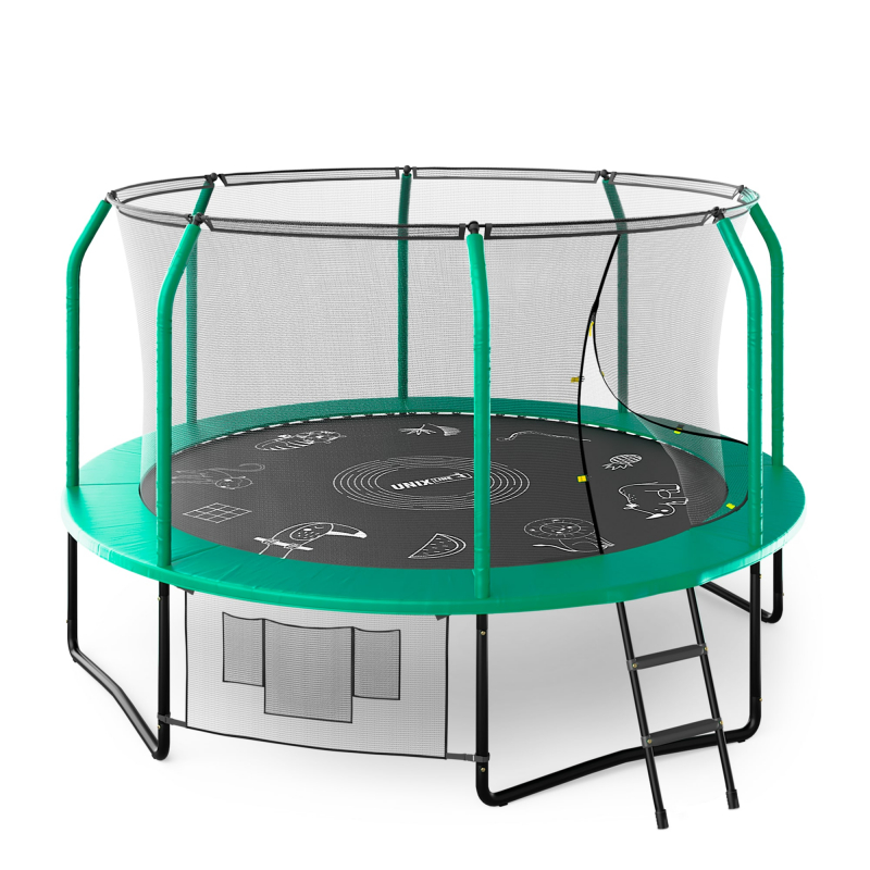 Батут UNIX Line Премиальный с играми / Supreme Game 12 ft (366 см) зеленый TRUSUG12GR