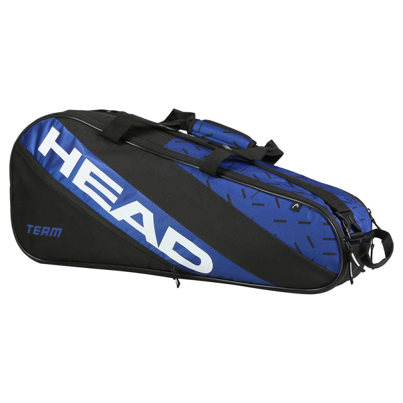 Сумка-чехол HEAD Team Racquet Bag M, 262324-BLBK, с карманом, для 6 тен.ракеток, черно-синий