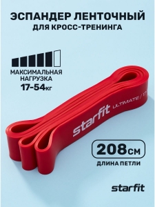 Эспандер ленточный для кросс-тренинга ES-803, 17-54 кг, 208х4,4 см, красный, Starfit