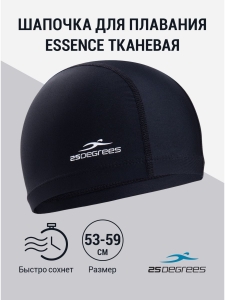 Шапочка для плавания Essence Black, полиамид, 25Degrees