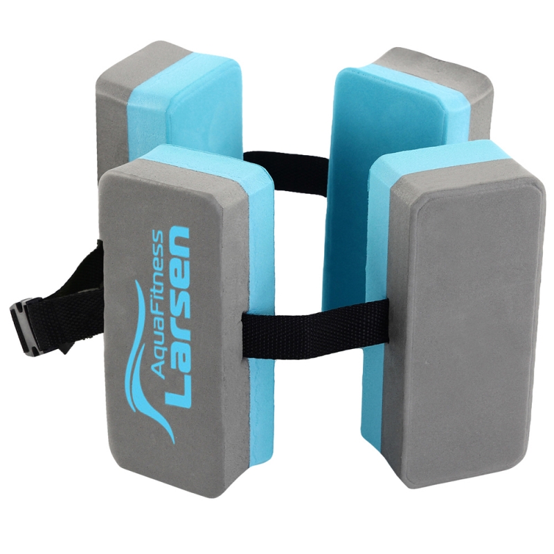 Пояс секционный для обучения плаванию AquaFitness Larsen YP-10 (4 секции) графит/бирюз