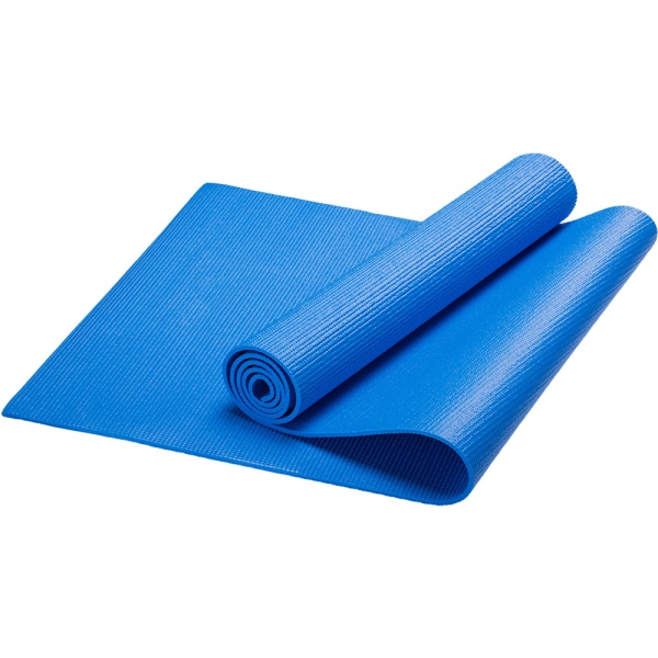 HKEM112-04-BLUE Коврик для йоги, PVC, 173x61x0,4 см синий Спортекс