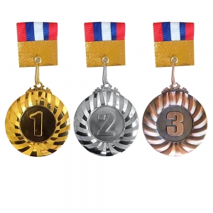 Медаль 3 место солнце лента в комплекте Спортекс F11740