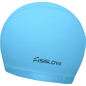 Шапочка для плавания Fisslove ПУ голубая Дельта-фитнес R18191-A