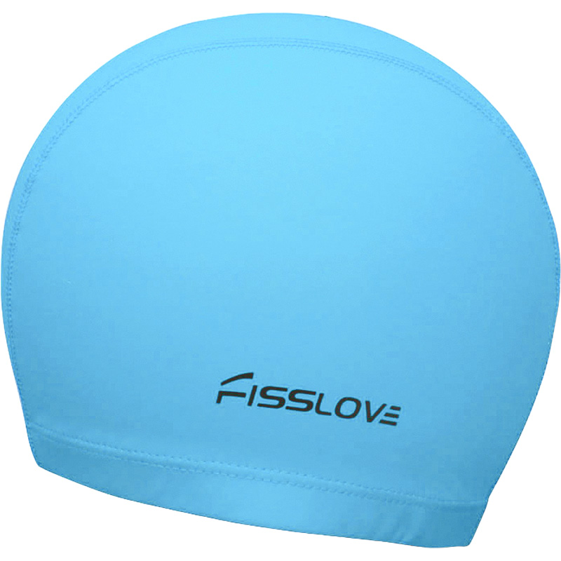 Шапочка для плавания Fisslove ПУ голубая Дельта-фитнес R18191-A