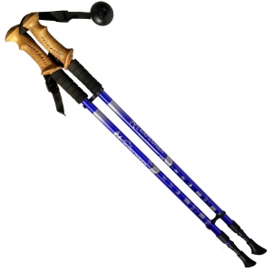 Палки для скандинавской ходьбы 2-х секционные с чехлом синие до 1,35м Телескопическая Спортекс R18143-PRO