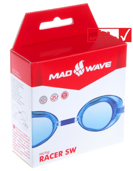 Очки для плавания стартовые Racer SW Mad Wave голубые