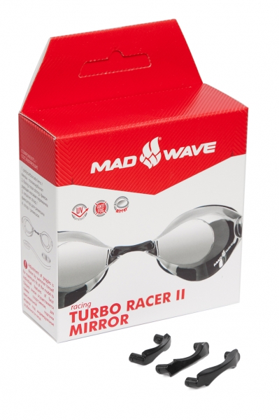 Очки для плавания стартовые Turbo Racer II Mirror Mad Wave синие