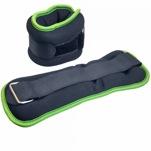 Утяжелители ALT Sport 2х0,5кг нейлон в сумке черный с зеленой окантовкой Спортекс HKAW104-1