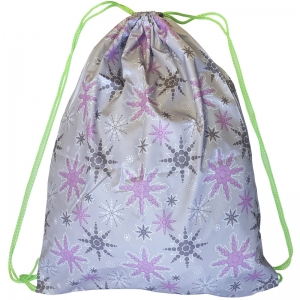 Мешок-рюкзак серый с рисунком Снежинки Спортекс SM-140