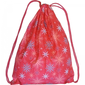 Мешок-рюкзак красный с рисунком Снежинки Спортекс SM-141