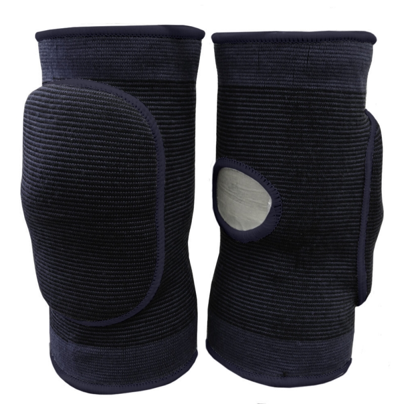 Наколенники волейбольные с дыркой Черный/Черный р. L Дельта-фитнес NK-403-L