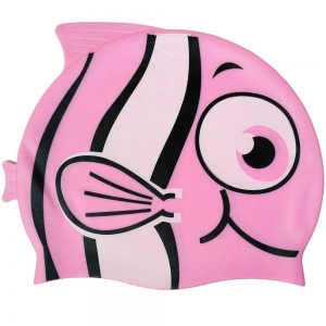 Шапочка для плавания детская силикон розовая Рыбка Спортекс E38898-2