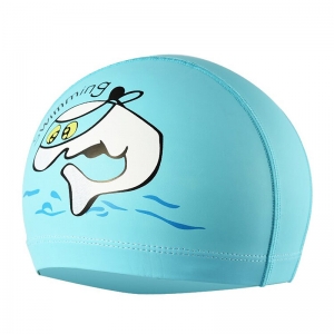 Шапочка для плавания детская Дельфин ПУ голубая Спортекс E33141-2
