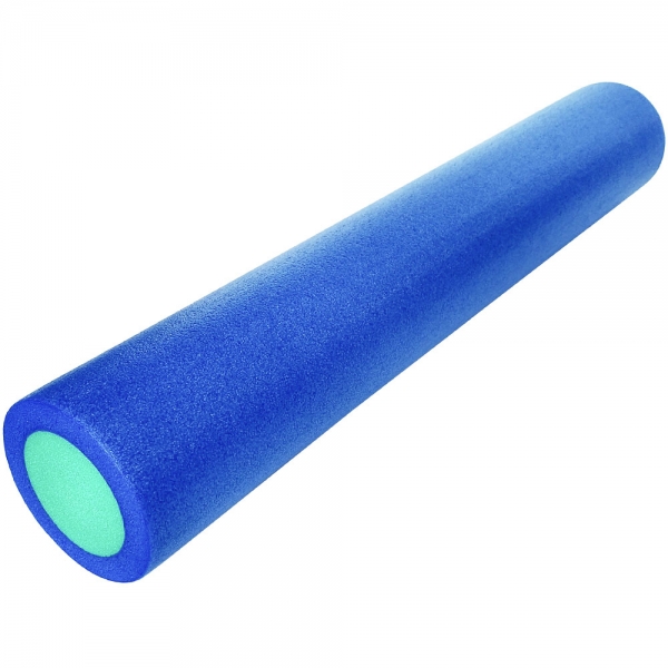 Ролик для йоги полнотелый 2-х цветный сине/зеленый 91х15см. Спортекс PEF100-91-Y