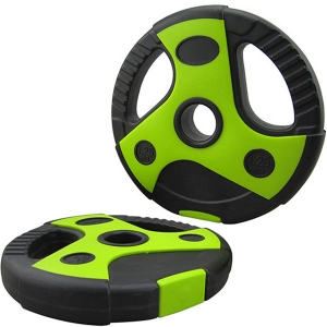 Диск пластиковый/цемент чёрный с зелеными вставками d 26 мм. 1,25 кг. Спортекс CPL-200