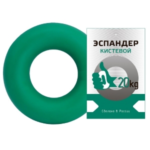 Эспандер кистевой Fortius, кольцо 20 кг зеленый Спортекс