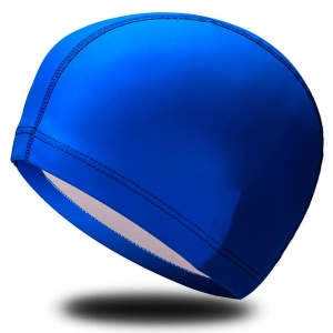 Шапочка для плавания ПУ одноцветная Синяя Спортекс B31516