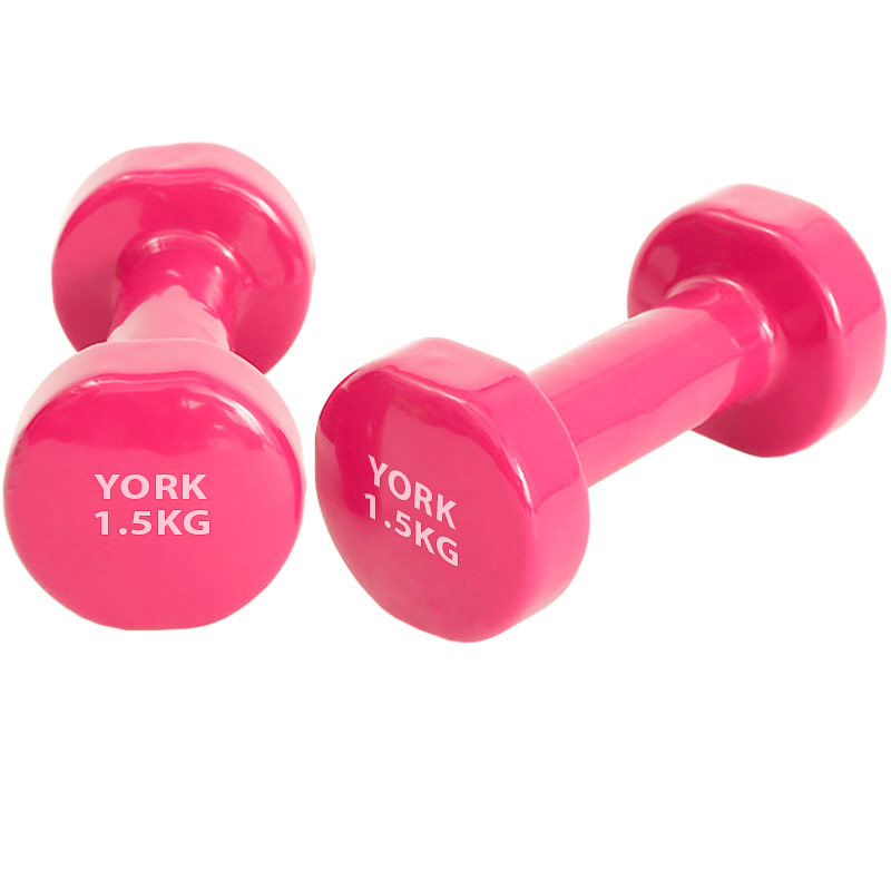 Гантель виниловая York 1.5 кг розовая B31376 Дельта-фитнес YGB100